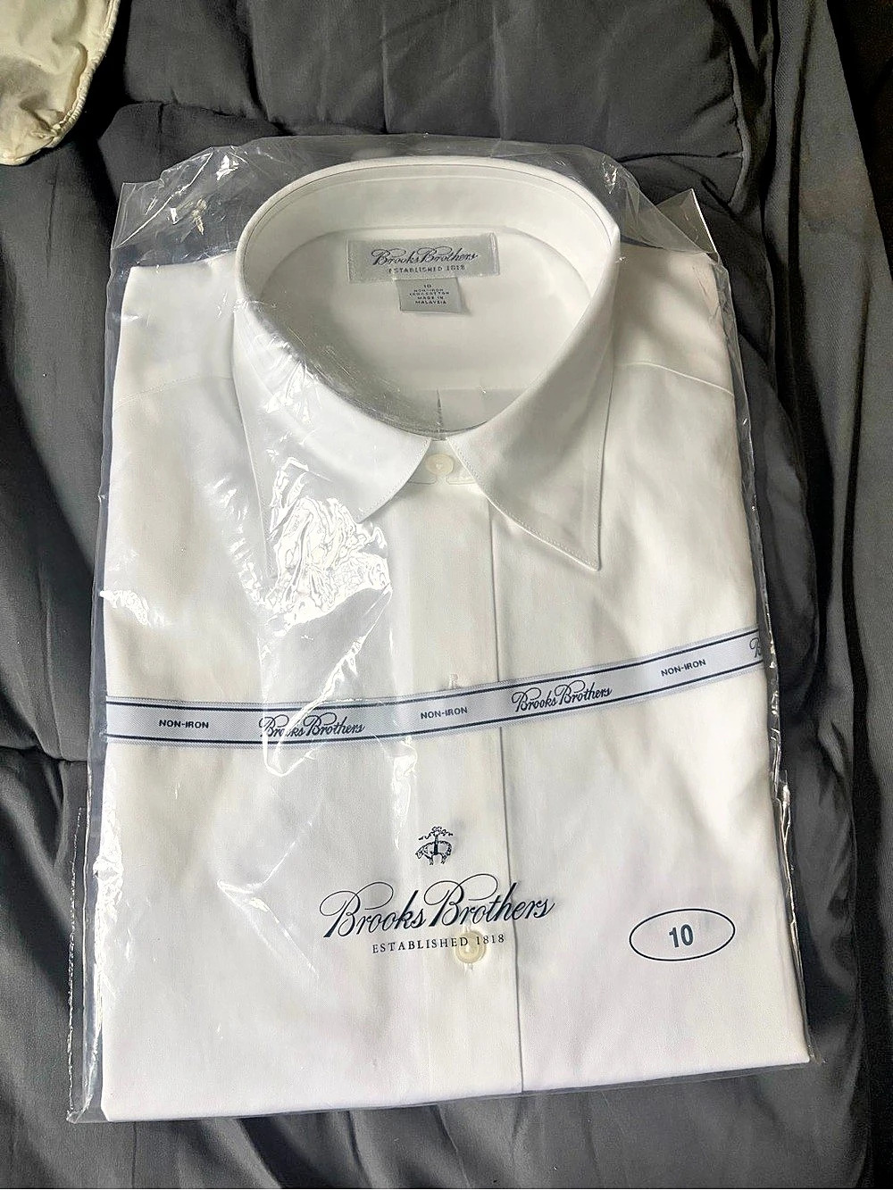Woman’s Brooks Brothers Non-Iron Dress Shirt White Cotton Dress Shirt Size 10 NW